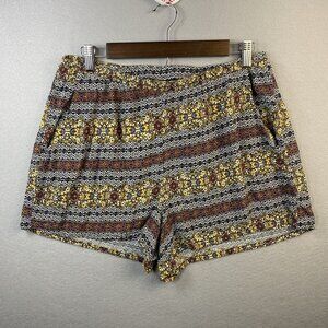 HIP‎ Floral Shorts Womens 14 16 Elastic Waist Made In U.S.A. Pockets H.I.P. Cozy